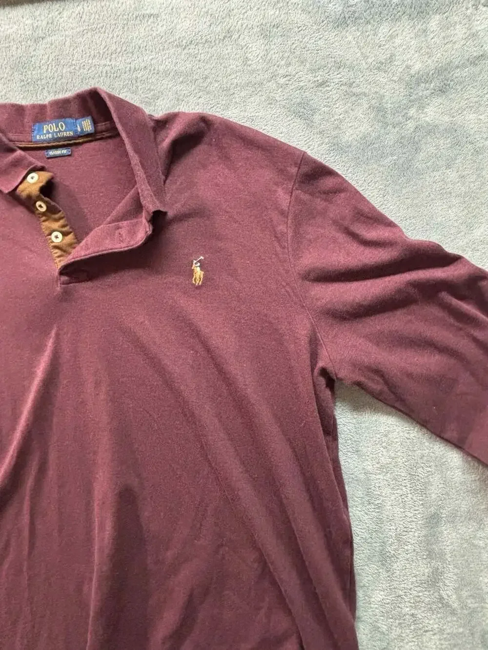 SIZE LARGE Polo Ralph Lauren Classic Fit Long Sleeve Henley Polo Shirt